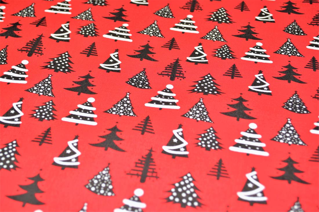 Christmas Tree Printed PolyCotton Fabric