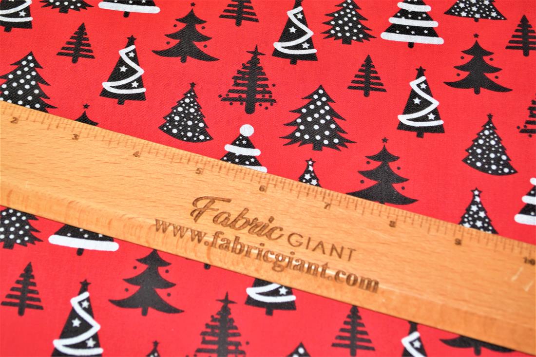Christmas Tree Printed PolyCotton Fabric