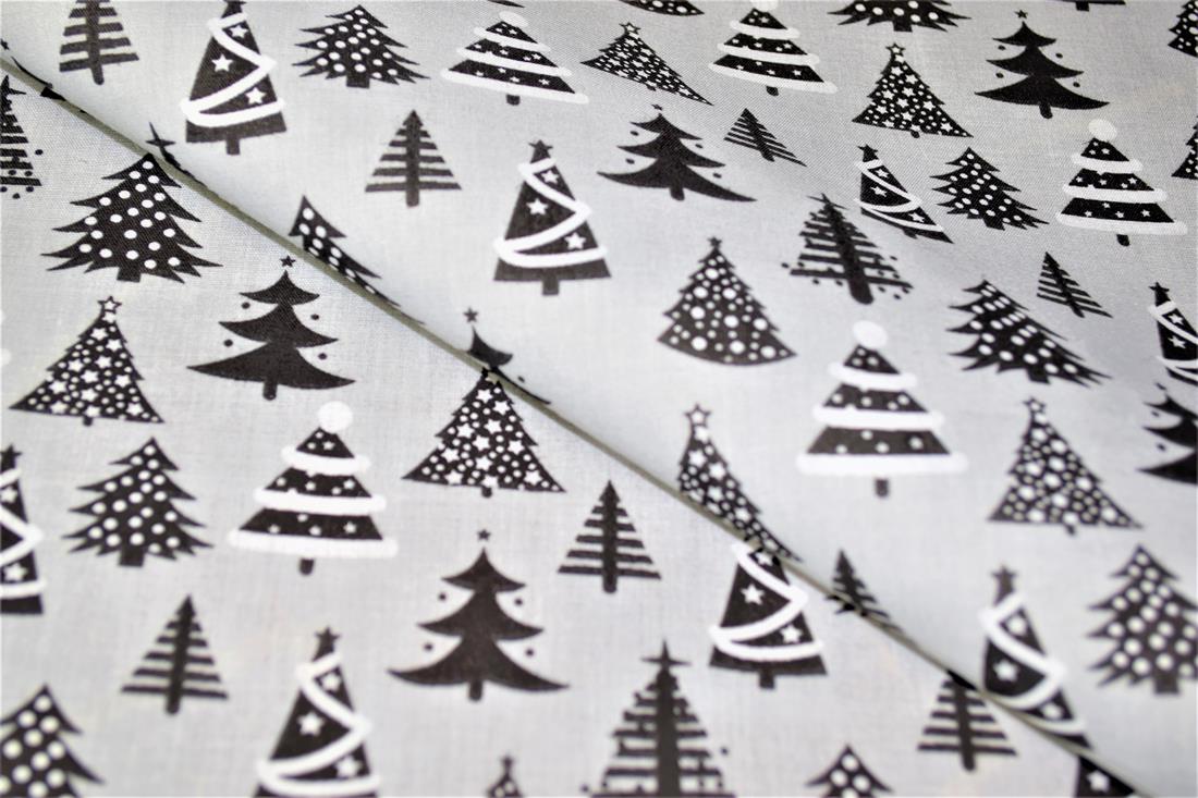 Christmas Tree Printed PolyCotton Fabric