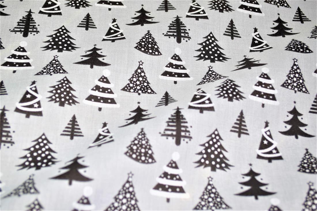 Christmas Tree Printed PolyCotton Fabric