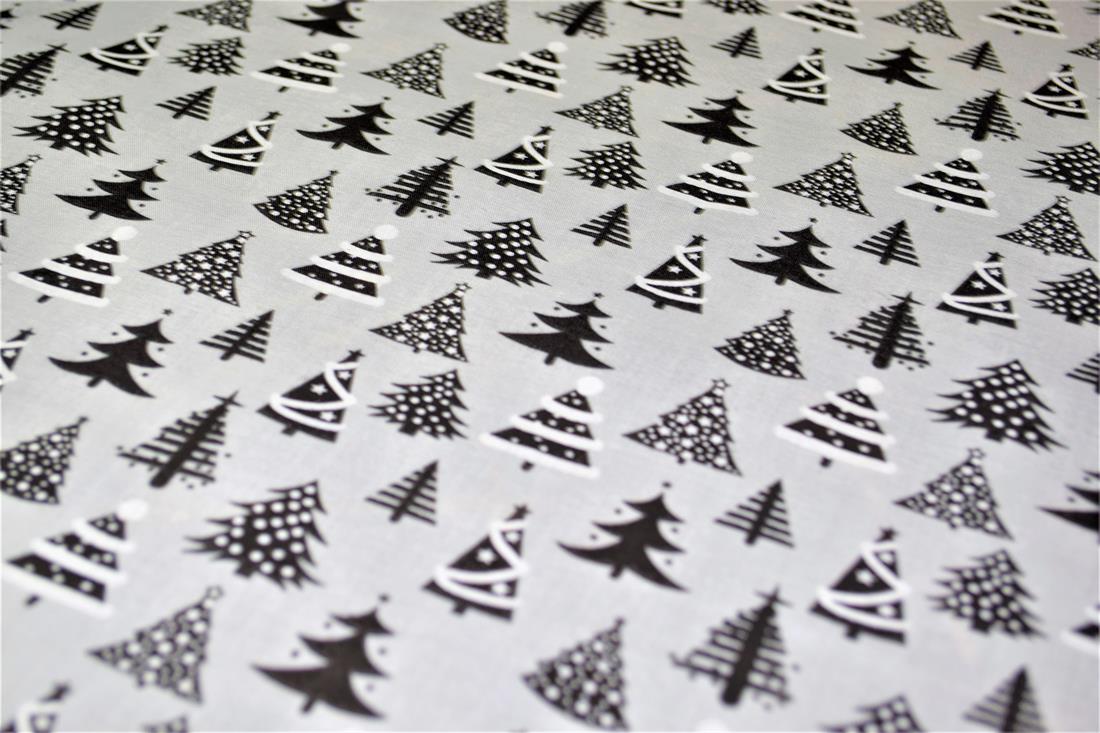 Christmas Tree Printed PolyCotton Fabric