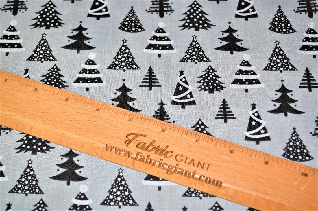 Christmas Tree Printed PolyCotton Fabric