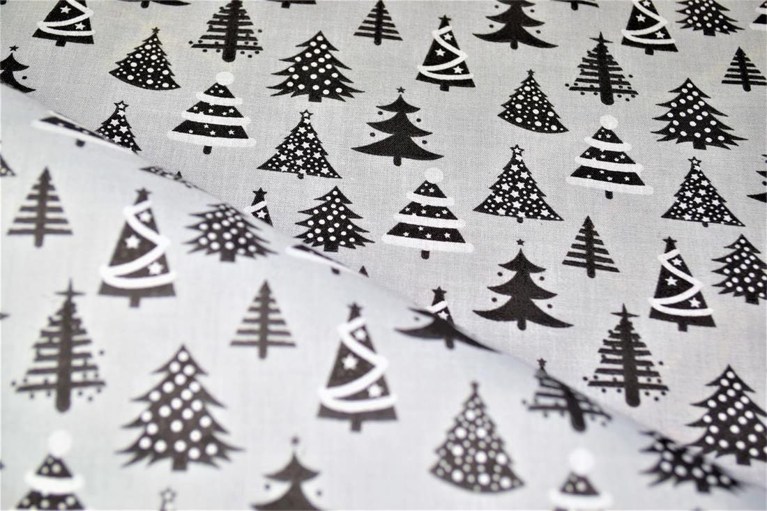 Christmas Tree Printed PolyCotton Fabric
