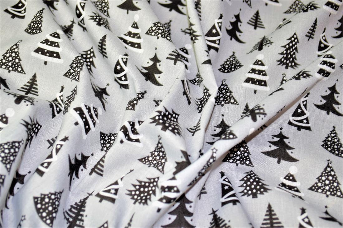 Christmas Tree Printed PolyCotton Fabric