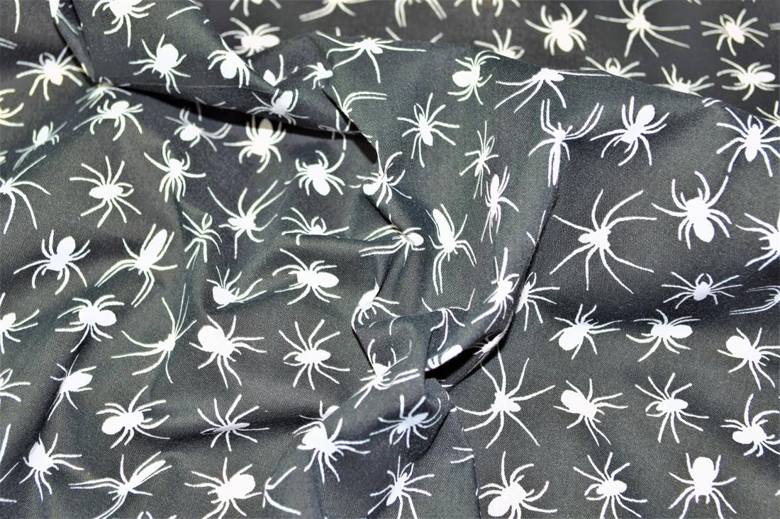 Spiders All Over Printed Poly Cotton Fabric