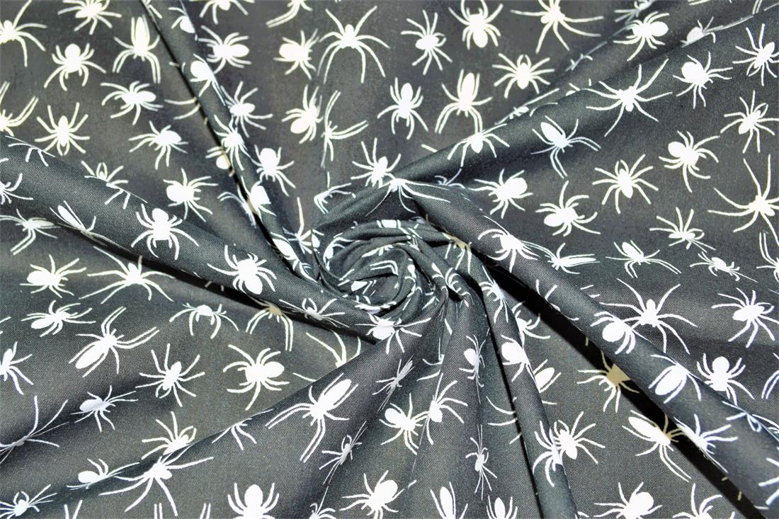 Spiders All Over Printed Poly Cotton Fabric