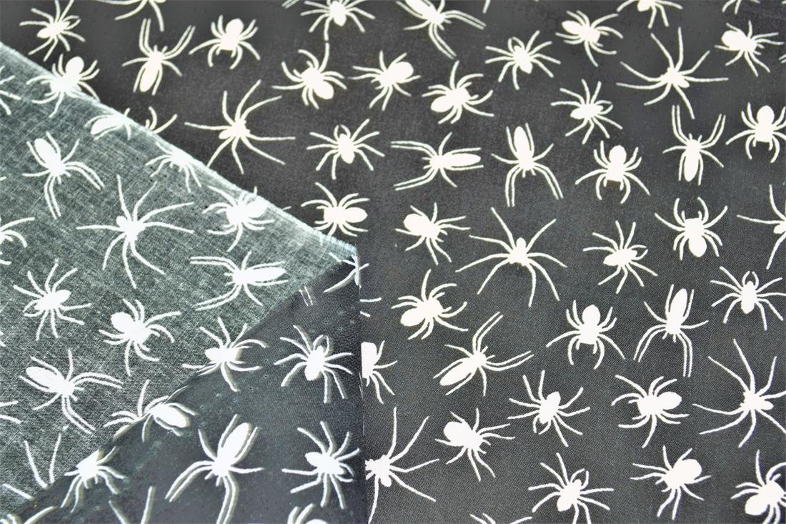 Spiders All Over Printed Poly Cotton Fabric
