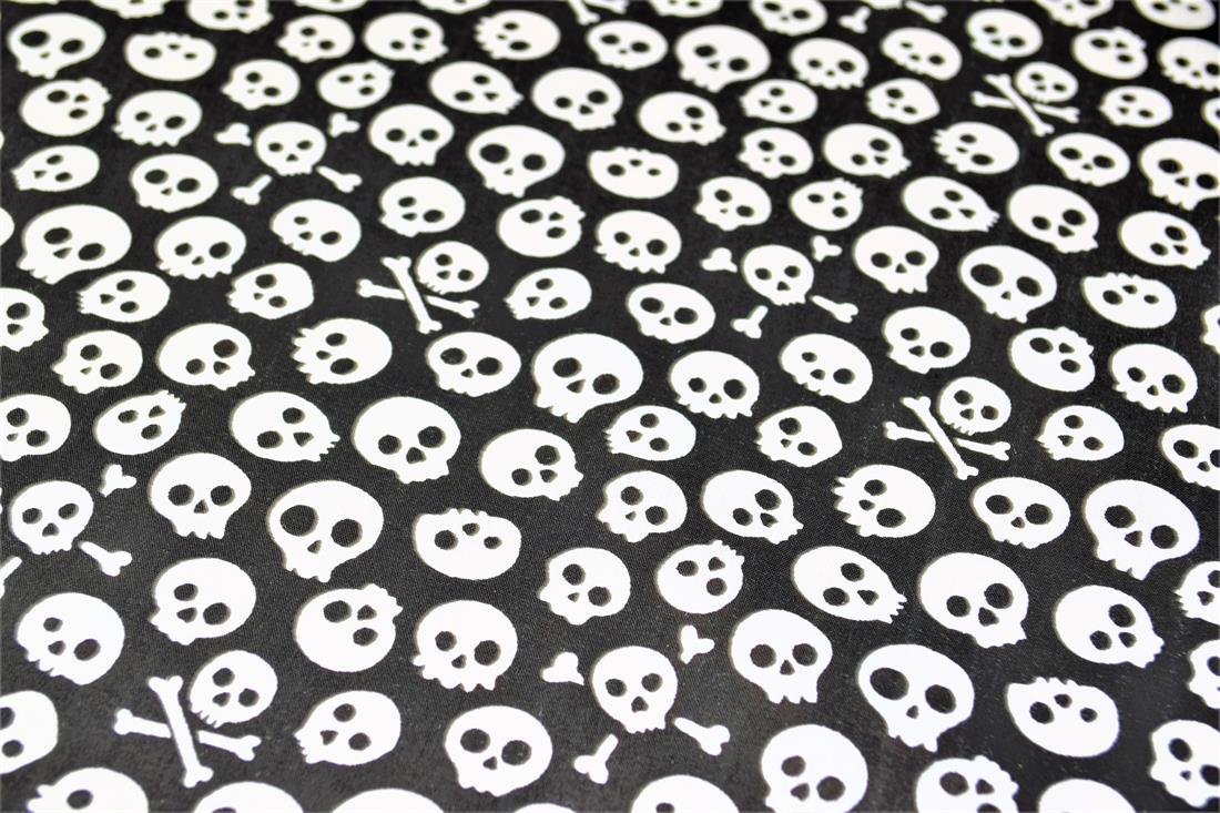 Skulls All Over Printed Poly Cotton Fabric