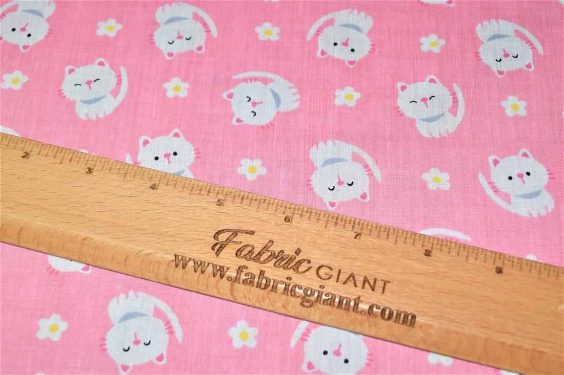 Cartoon Cats Printed Poly Cotton Fabric
