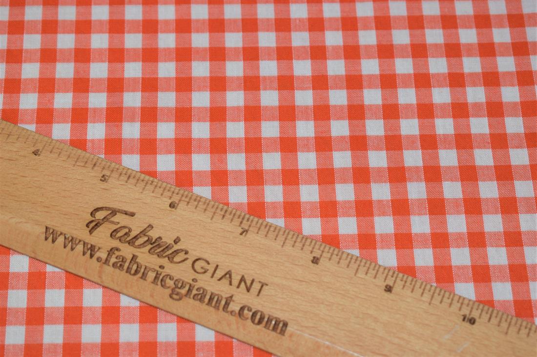Polycotton Gingham 1/4 Printed Fabric