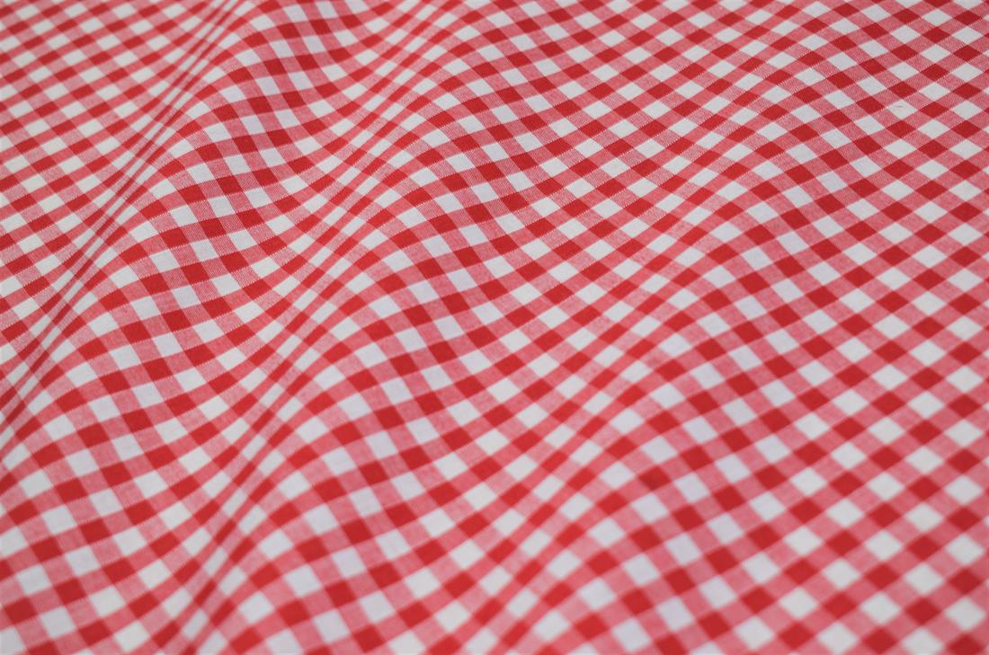 Polycotton Gingham 1/4 Printed Fabric