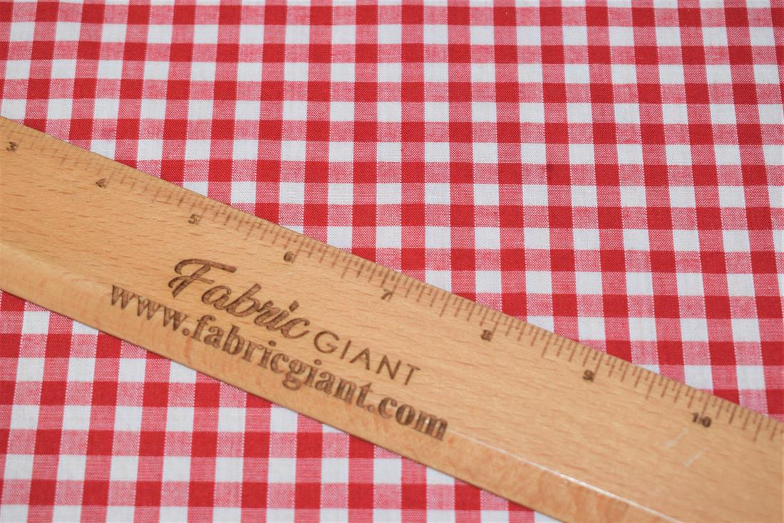 Polycotton Gingham 1/4 Printed Fabric