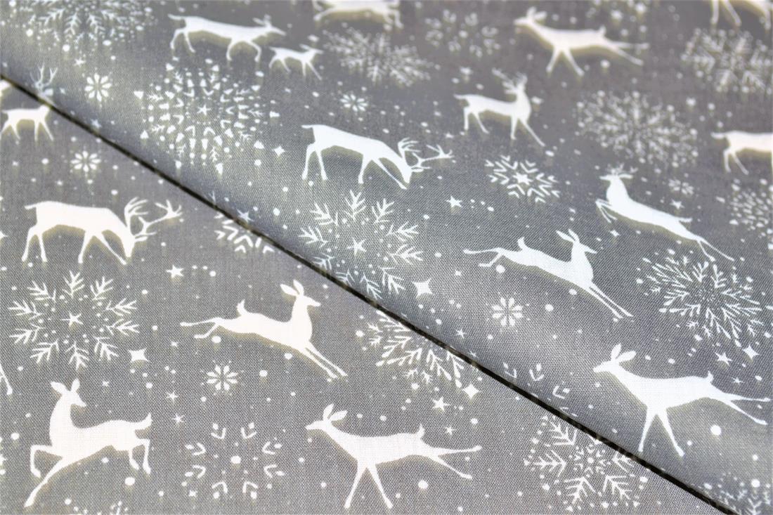 Printed Christmas Festive Polycotton Fabric
