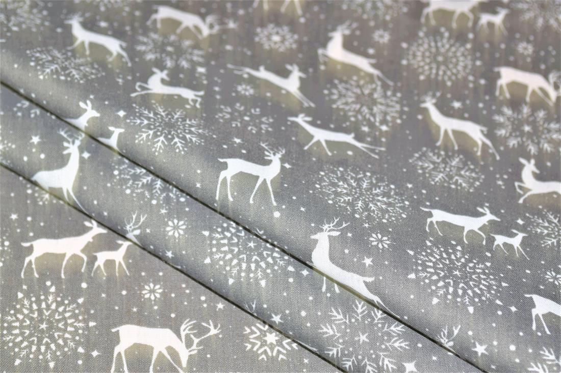 Printed Christmas Festive Polycotton Fabric