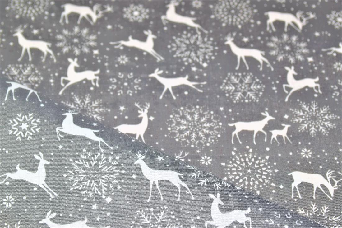 Printed Christmas Festive Polycotton Fabric