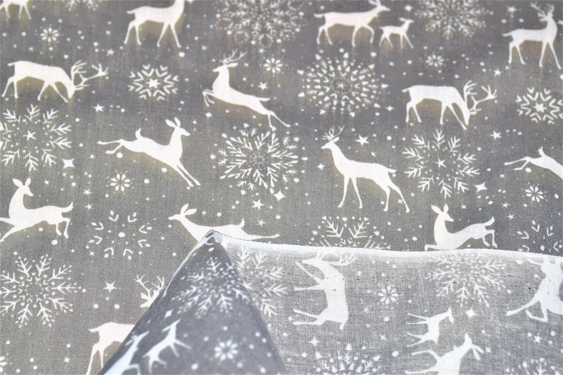 Printed Christmas Festive Polycotton Fabric