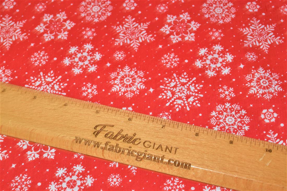 Printed Christmas Festive Polycotton Fabric