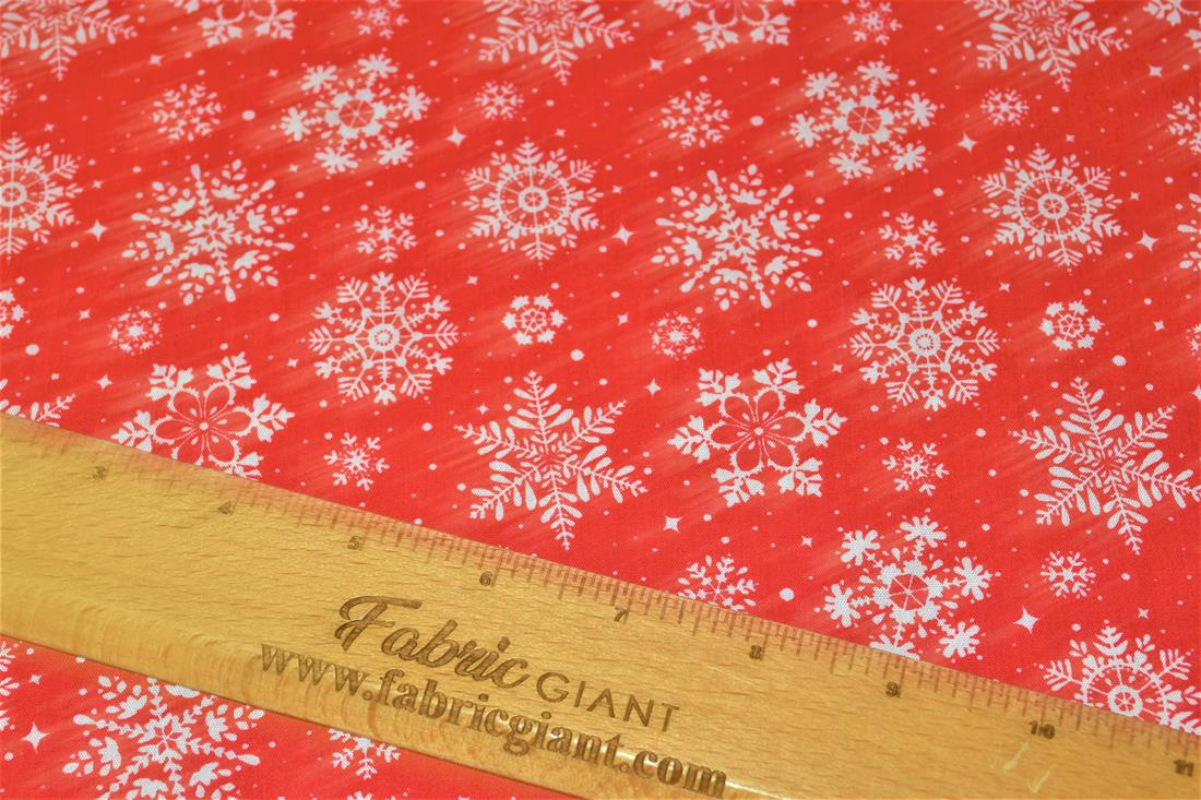 Printed Christmas Festive Polycotton Fabric
