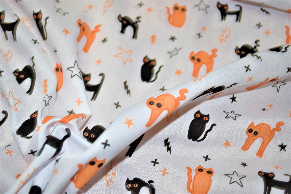 Halloween Cats Fabric
