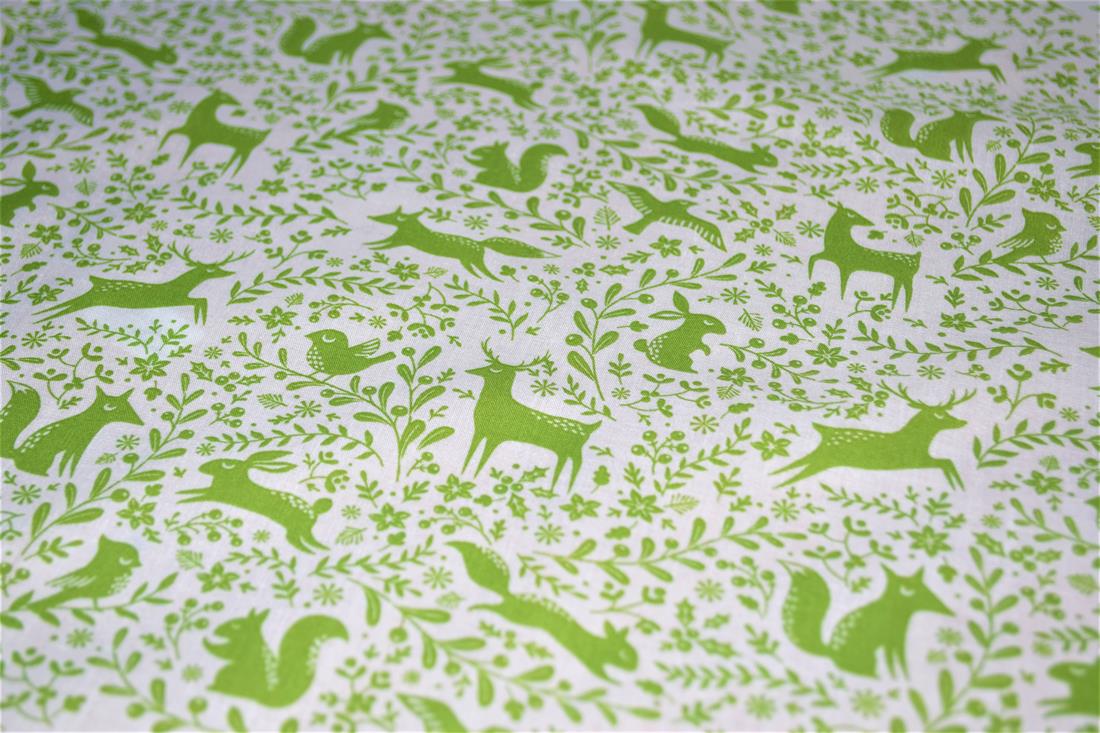 Prancing Forest Animals Printed PolyCotton Fabric