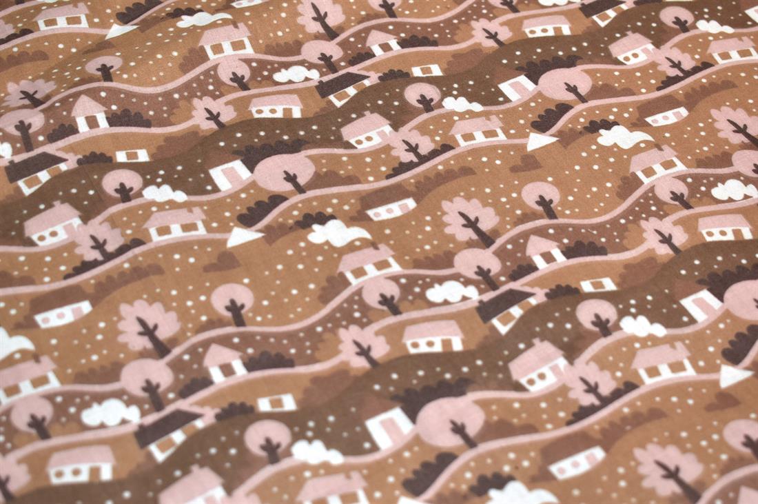 Snow Globe Scene Christmas Fabric