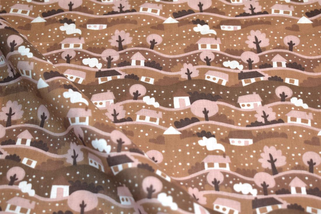 Snow Globe Scene Christmas Fabric