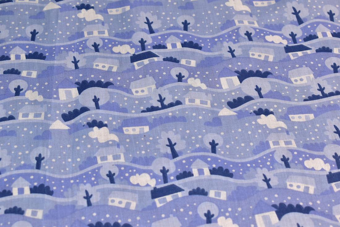 Snow Globe Scene Christmas Fabric