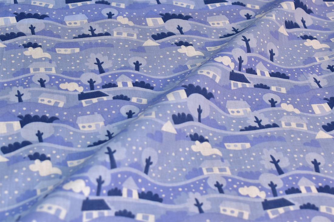 Snow Globe Scene Christmas Fabric