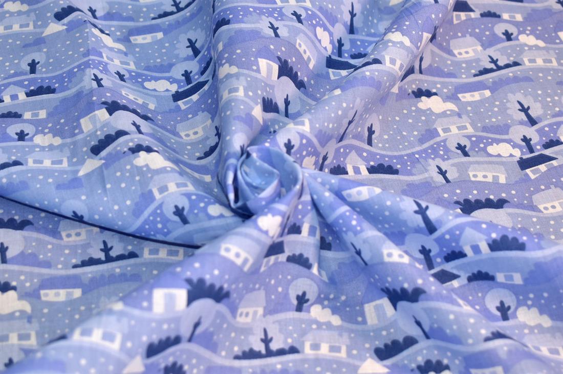 Snow Globe Scene Christmas Fabric
