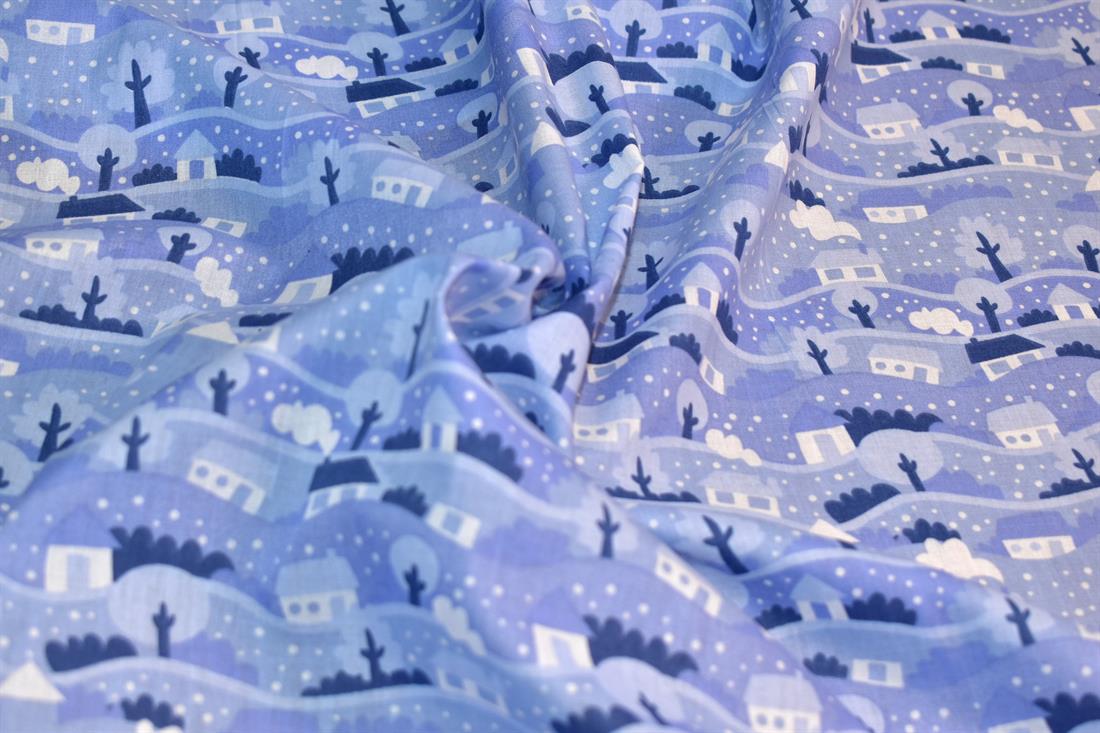 Snow Globe Scene Christmas Fabric