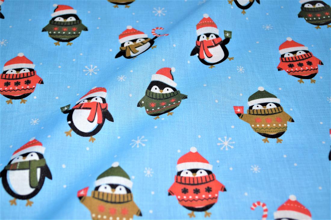 Club Penguin Christmas Fabric