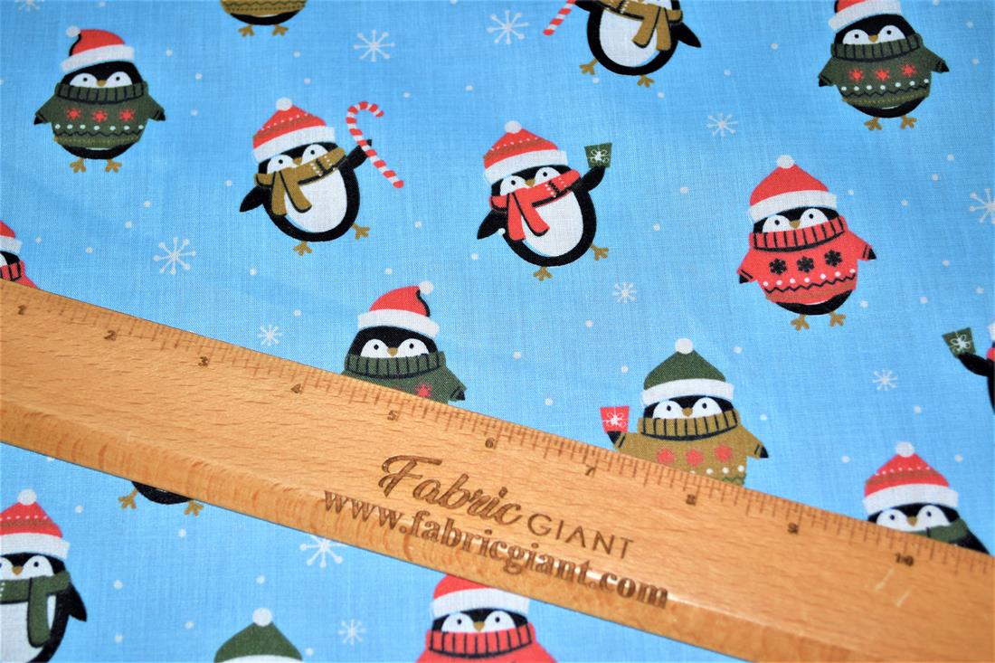 Club Penguin Christmas Fabric