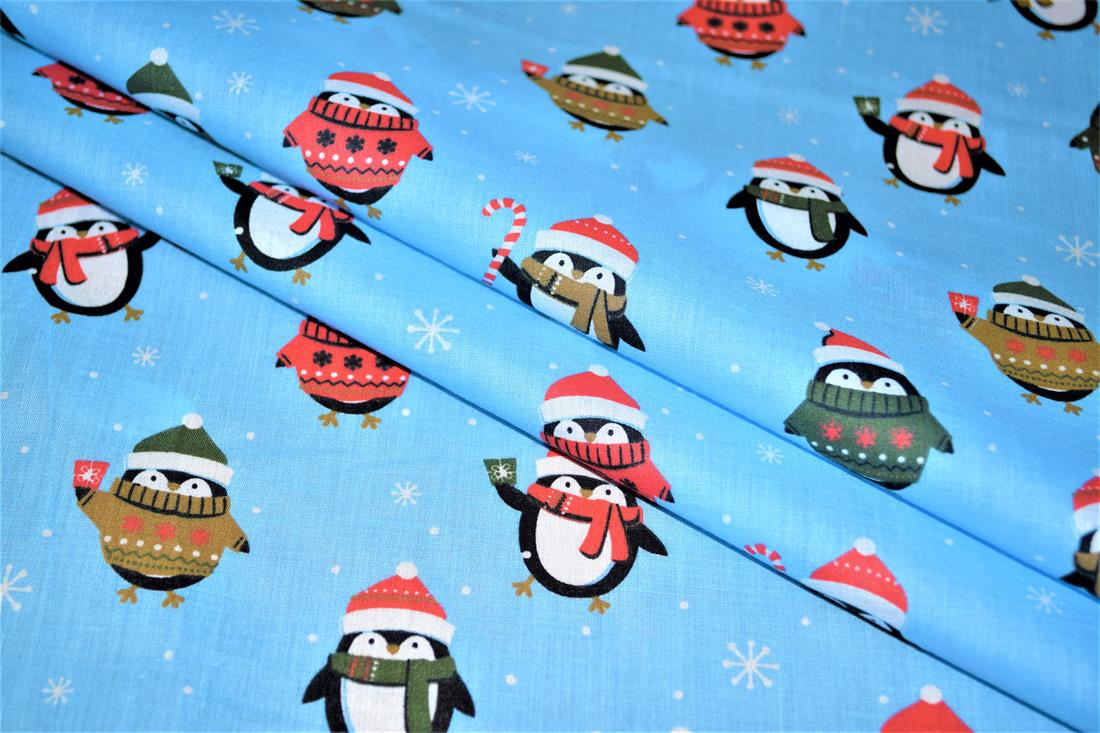 Club Penguin Christmas Fabric