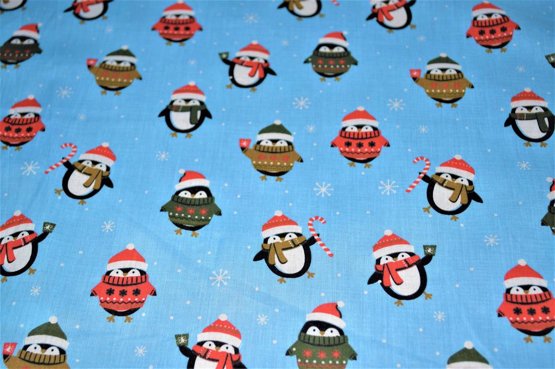 Club Penguin Christmas Fabric