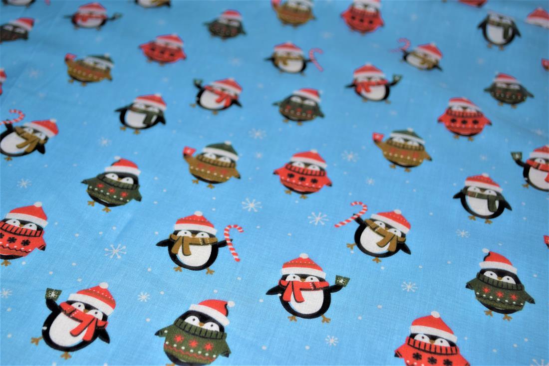 Club Penguin Christmas Fabric