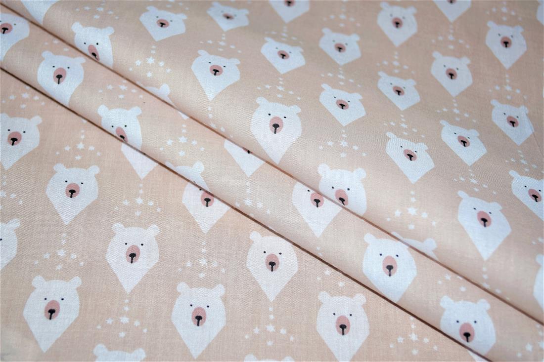Festive Peak a Bear Polar Christmas Fabric