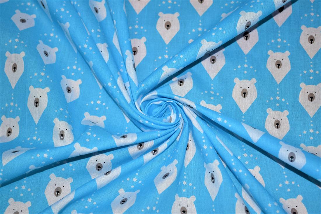 Festive Peak a Bear Polar Christmas Fabric