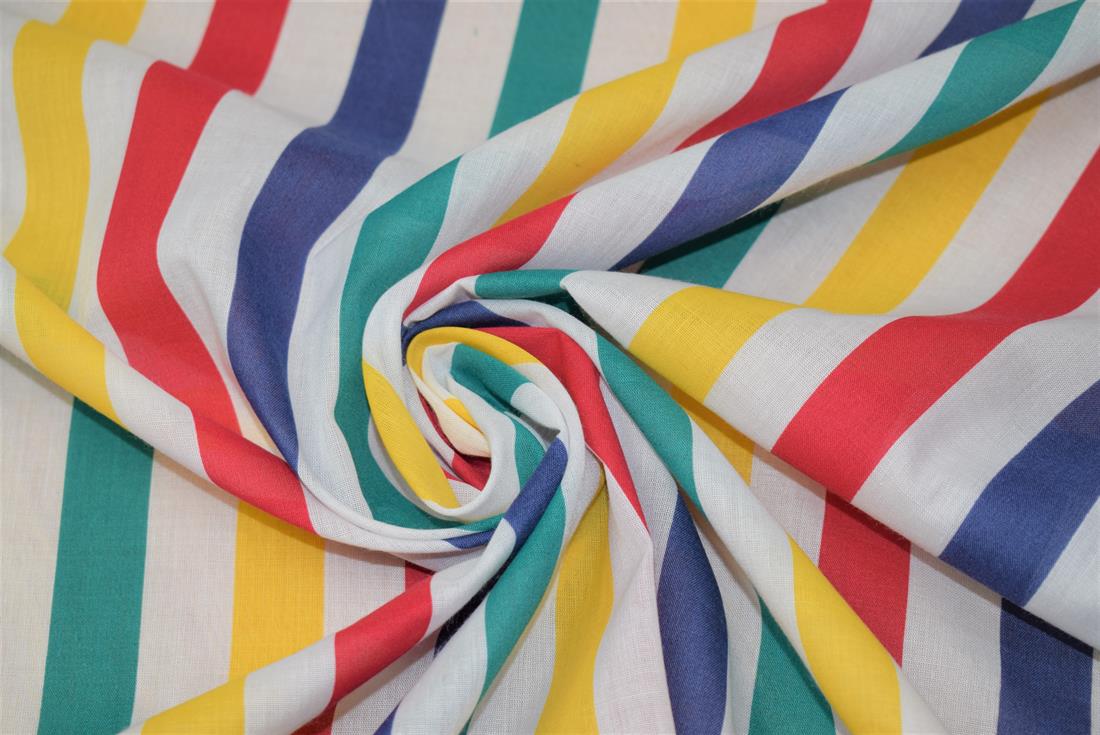 Strips Print PolyCotton Fabric