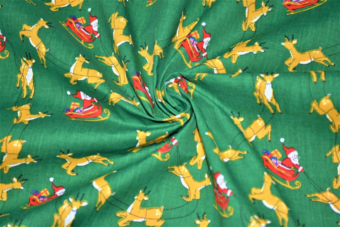 Printed Christmas Polycotton Fabric