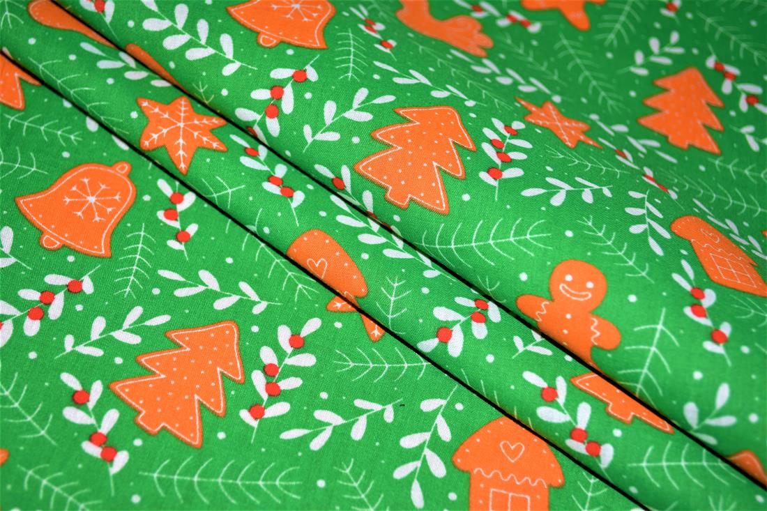 Printed Christmas Polycotton Fabric