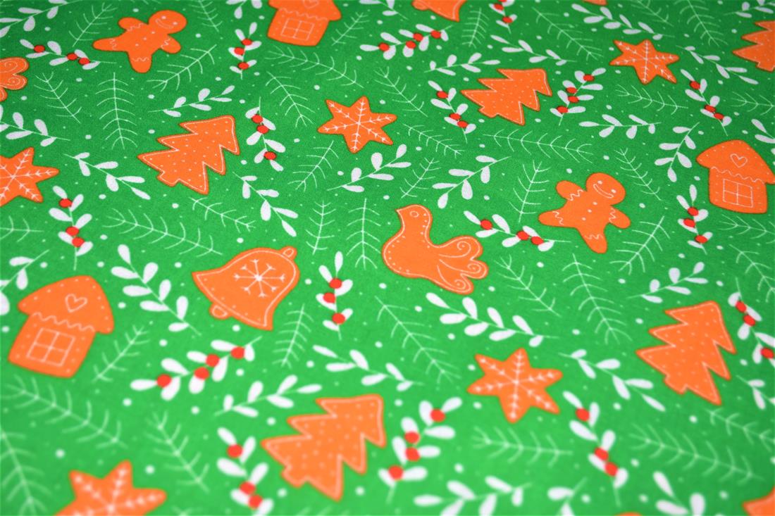 Printed Christmas Polycotton Fabric