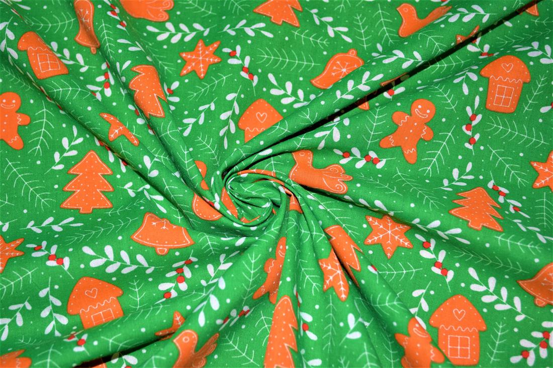 Printed Christmas Polycotton Fabric