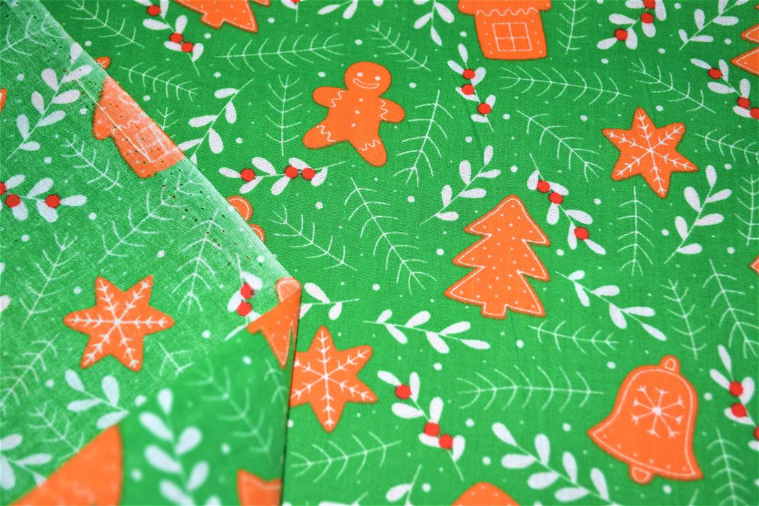 Printed Christmas Polycotton Fabric