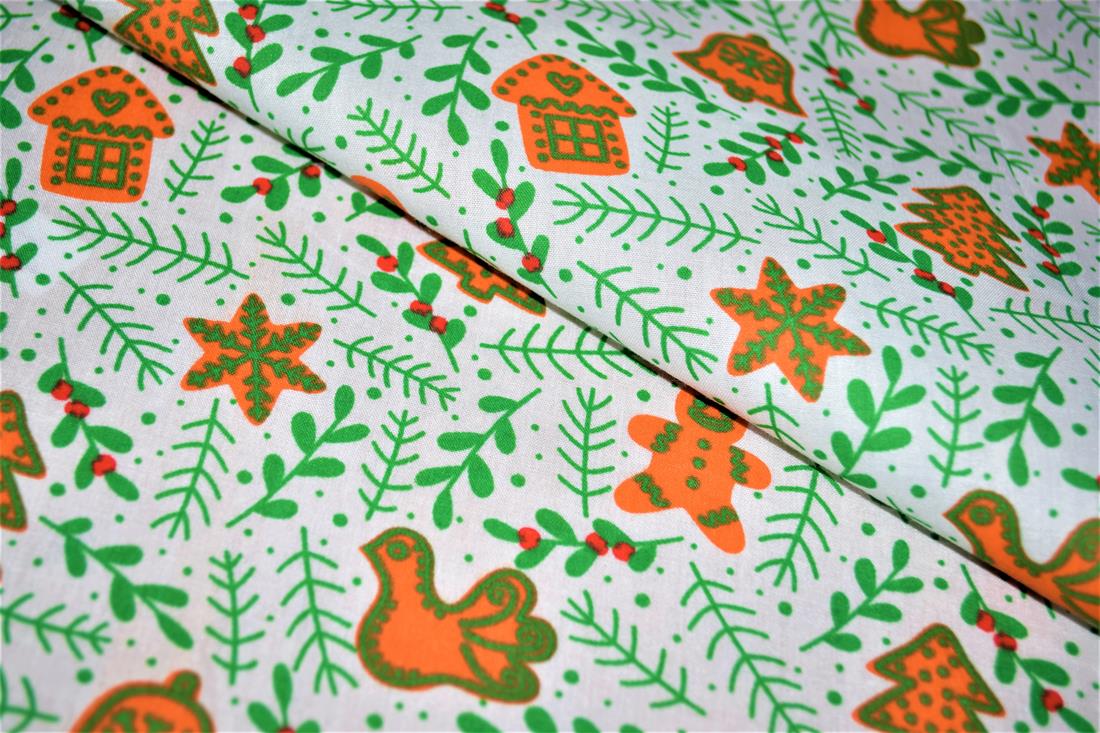Printed Christmas Polycotton Fabric
