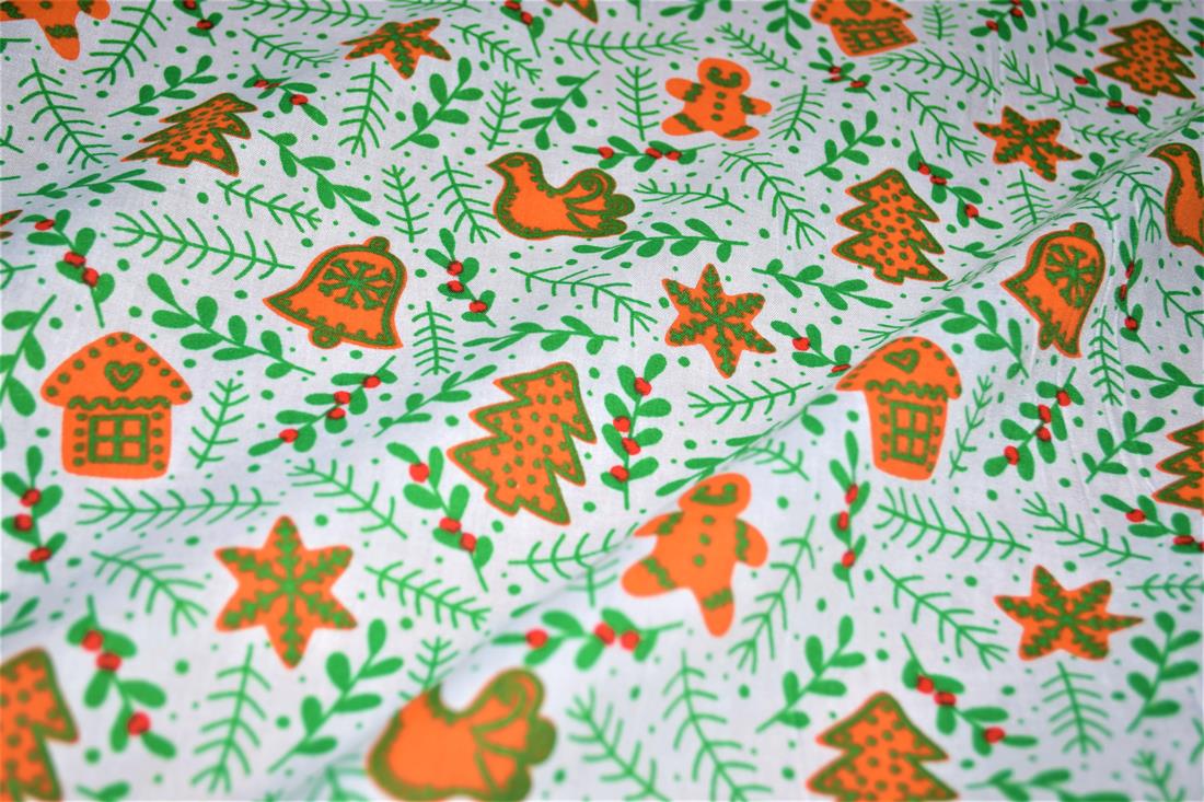 Printed Christmas Polycotton Fabric