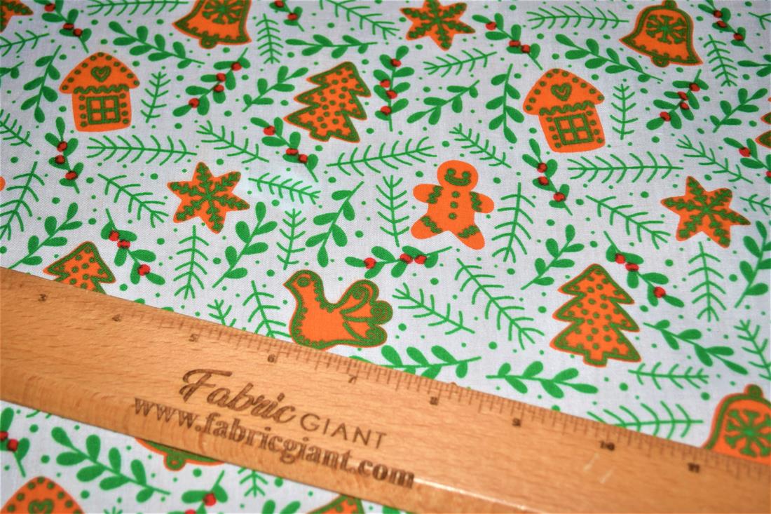 Printed Christmas Polycotton Fabric
