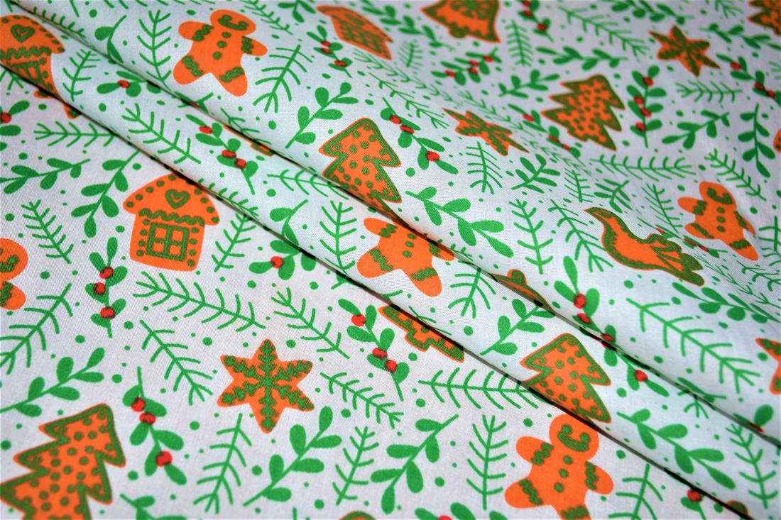 Printed Christmas Polycotton Fabric