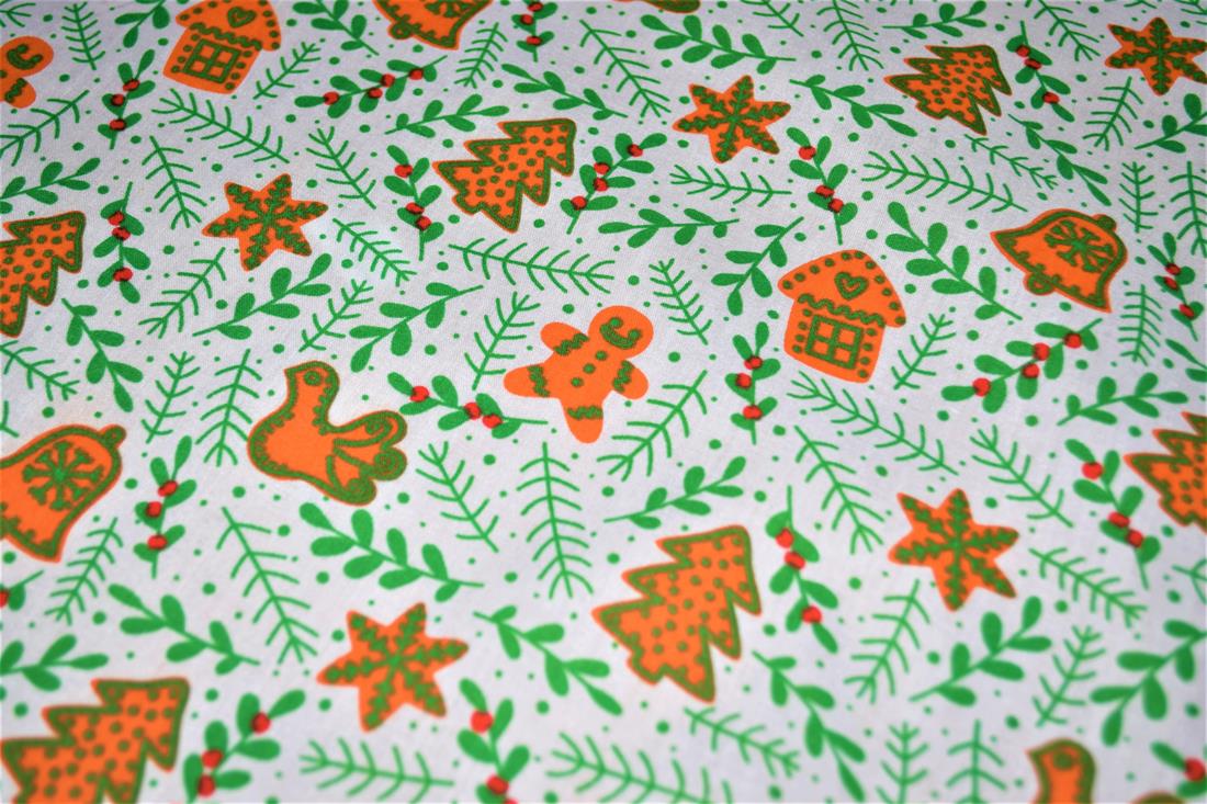 Printed Christmas Polycotton Fabric