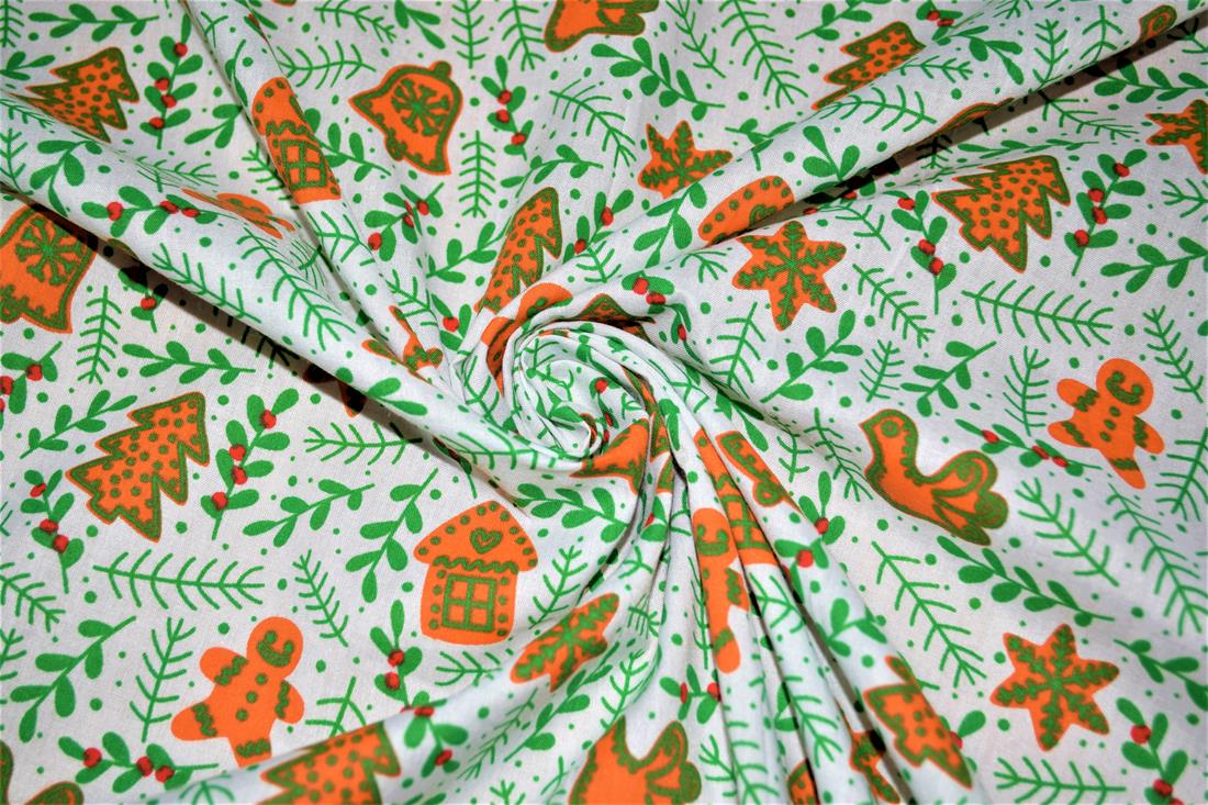 Printed Christmas Polycotton Fabric