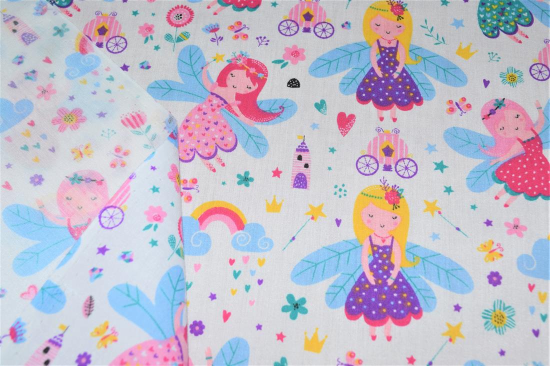 Printed Polycotton Fabric, Princess Desing